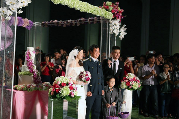 Dũng và Nhàn trong đám cưới được tổ chức bởi “Điều ước thứ 7”. (Ảnh do nhân vật cung cấp)