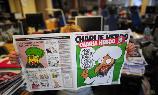 Ấn phẩm châm biếm nhà tiên tri Mohammed của Charlie Hebdo năm 2011.