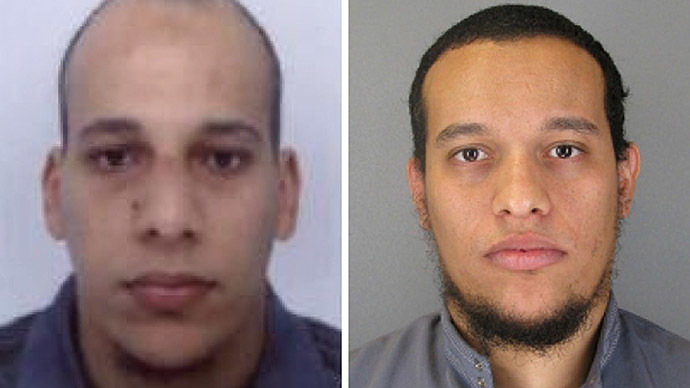 Hai anh em nhà Cherif Kouachi (trái) và Said Kouachi, thủ phạm thảm sát tòa soạn báo Charlie Hebdo hôm 7-1-2015. 