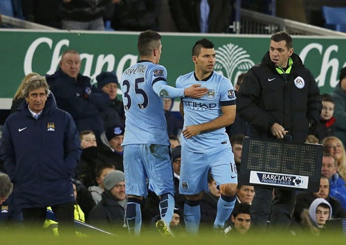 Aguero tái xuất sau một tháng dưỡng thương. Ảnh: Reuters.