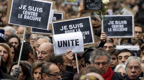 Hundreds of thousands took to the streets on Saturday. The placards read 