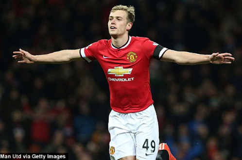 James Wilson - tác giả bàn thắng thứ ba cho M.U - Ảnh: Reuters