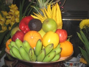 A plate of fruits