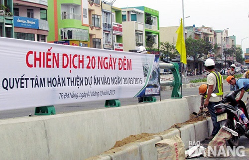 A banner about the working day and night campaign