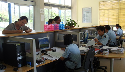 Customers at a local customs division  