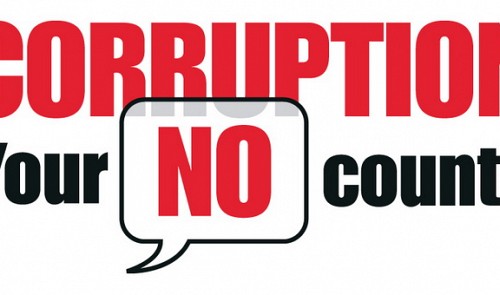 An anti-corruption logo designed by the United Nations Office on Drugs and Crime (UNODC)