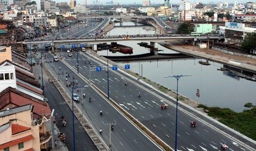 Vo Van Kiet Boulevard, funded by ODA loans from Japan, is seen in this photo taken in Ho Chi Minh City.