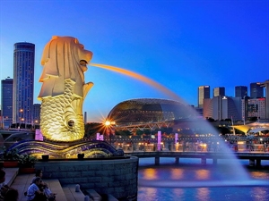 Lion head symbol of Singapore 