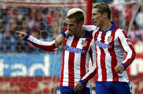 Niềm vui của Griezmann (trái) sau khi nâng tỉ số lên 2-0 cho Atletico Madrid - Ảnh: Reuters