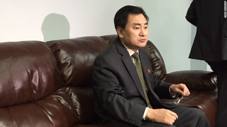 Ông An Myong-hun trong buổi phỏng vấn Phái đoàn Triều Tiên tại Liên hiệp quốc hôm qua 
