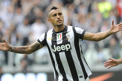 Niềm vui của Vidal sau khi ghi bàn cho Juventus - Ảnh: Reuters