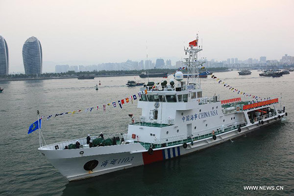 Một trong hai tàu tuần tra Trung Quốc khởi hành từ Hải Nam - Ảnh: THX