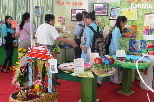 Some local school pupils at another stand