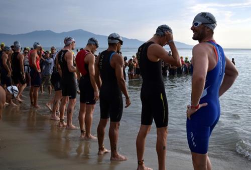 Getting ready for the 1.9km swim