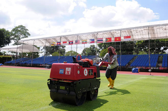 Công tác chuẩn bị cho các trận thi đấu bóng đá nam đã gần hoàn tất. Mặt sân Bishan là cỏ tự nhiên, khá đẹp.