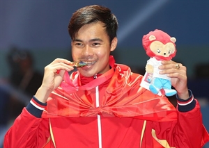 Fencer nguyen Tien Nhat. Photo: VNA