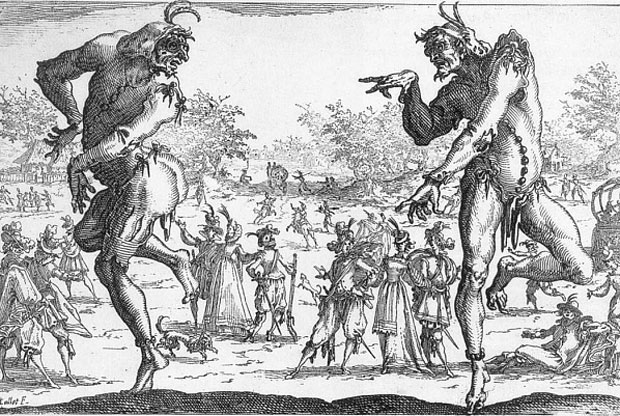 Hai tên hề - tranh khắc của  Jacques Callot.