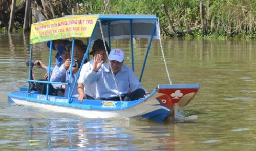 The boat was created by four farmers in Dong Thap Province.