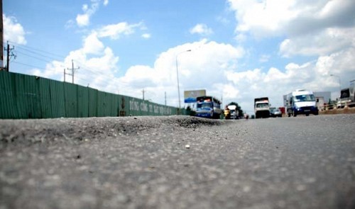 A sunken section of National Highway 1