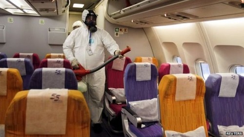 Thai officials disinfected the aircraft the 75-year-old man was on from Oman to Bangkok