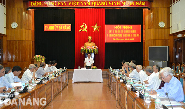 Bí thư Thành ủy Trần Thọ kết luận hội nghị. Ảnh: Việt Dũng