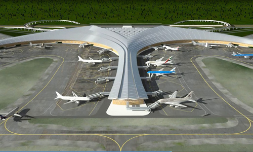Mô hình sân bay Long Thành. 