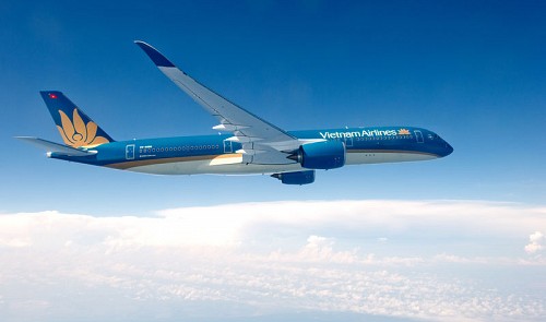 The A350 XWB for Vietnam Airlines is seen in flight in this undated handout photo provided by Airbus.