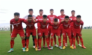 Vietnam’s U-15 football team attend the Japan-Mekong U-15 Football Exchange 2015. (Photo: VNA)
