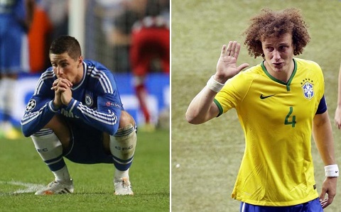 Torres chuyển từ Liverpool đến Chelsea và Luiz chuyển từ Chelsea đến PSG cùng với giá 50 triệu bảng