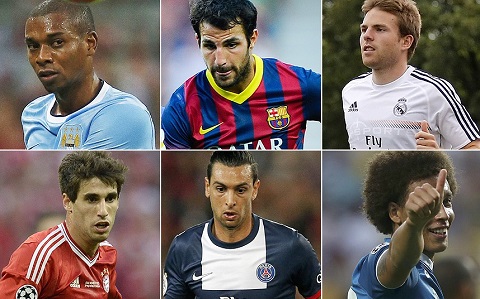 19. Fernandinho = Cesc Fabregas = Asier Illarramendi = Javi Martinez = Javier Pastore = Axel WitselGiá trị các thương vụ này đều là 34 triệu bảng 