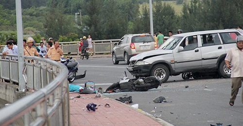 A scene from the accident (Photo: tuoitre.vn)