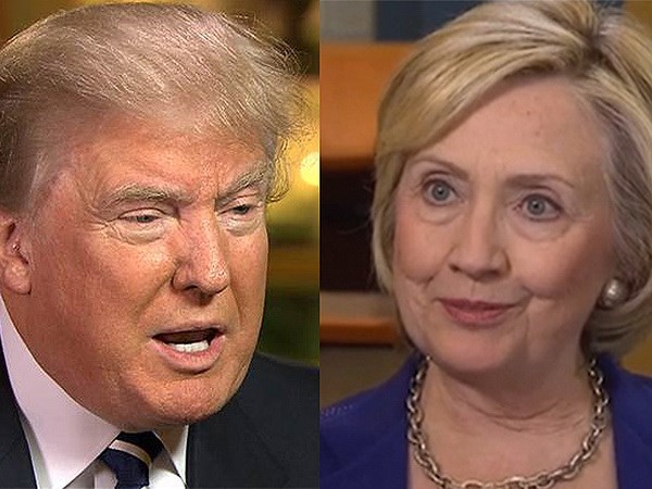 Cựu Ngoại trưởng Mỹ Hillary Clinton và tỷ phú Donald Trump. (Nguồn: NBC News/CNN)