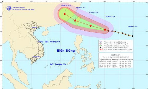 Chùm ảnh đường đi và vị trí cơn bão. (Nguồn: nchmf.gov)