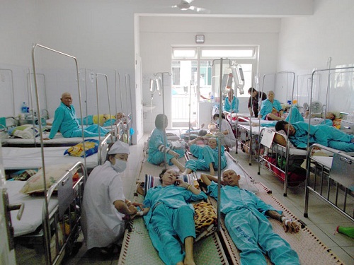 Cancer patients being treated at the hospital