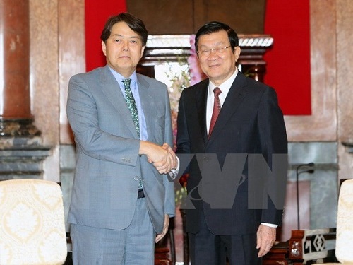 President Truong Tan Sang welcomes Japanese Minister of Agriculture, Forestry and Fisheries Hayashi Yoshimasa (Source: VNA)