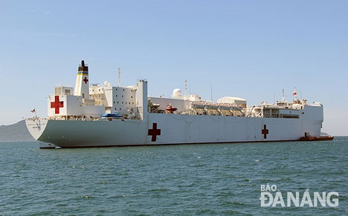 The hospital ship USNS Mercy (T-AH 19)