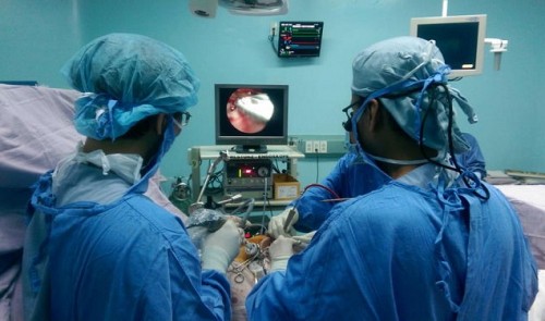 Doctors at the Ho Chi Minh City Medicine and Pharmacy University Hospital performing a heart operation.