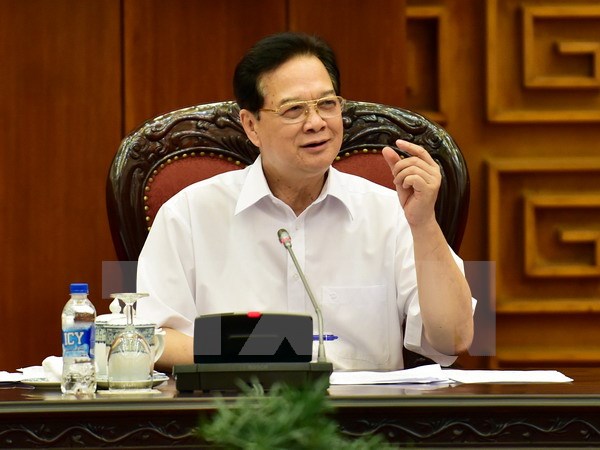 Thủ tướng Nguyễn Tấn Dũng phát biểu tại cuộc họp. (Nguồn: TTXVN)