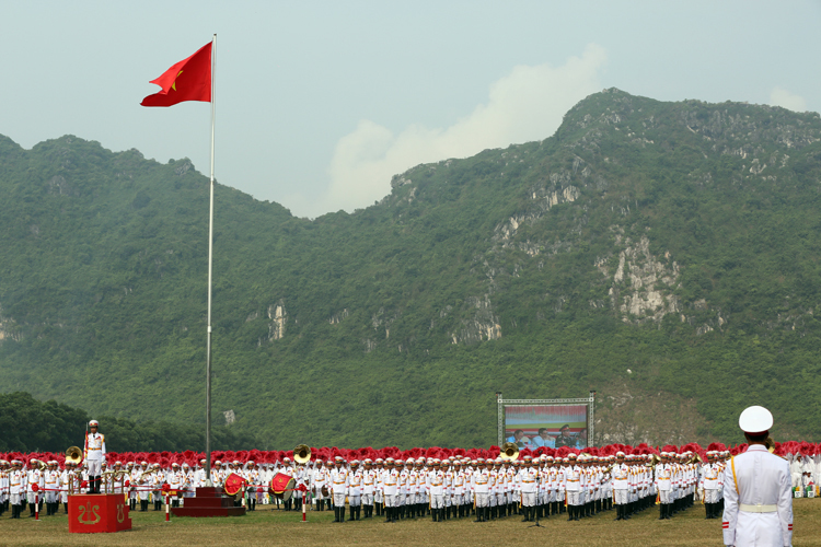 Khối quân nhạc trong lễ biễu binh, diễu hành.