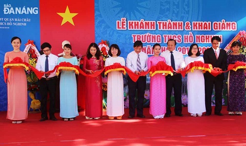  Ribbon cutting ceremony at Ho Nghinh Junior High School …