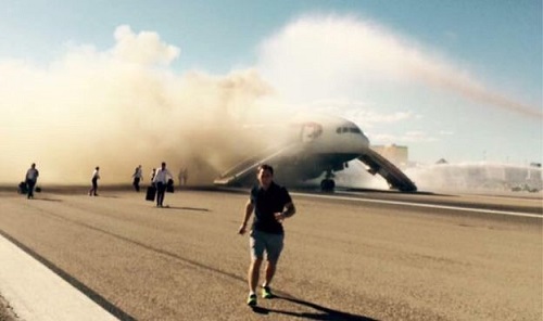 Passengers were told to run as the plane was evacuated