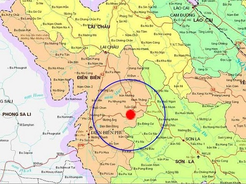 The location of the earthquake (Source: 24h.com.vn)