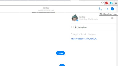 Dịch vụ Facebook Messenger trên nền web cũng đã hỗ trợ gọi điện thoại