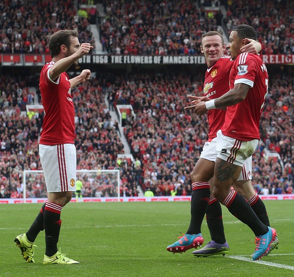  Ba cầu thủ ghi bàn cho MU trong trận đánh bại Sunderland 3-0 trên sân nhà Old Trafford. Ảnh: Getty Images.