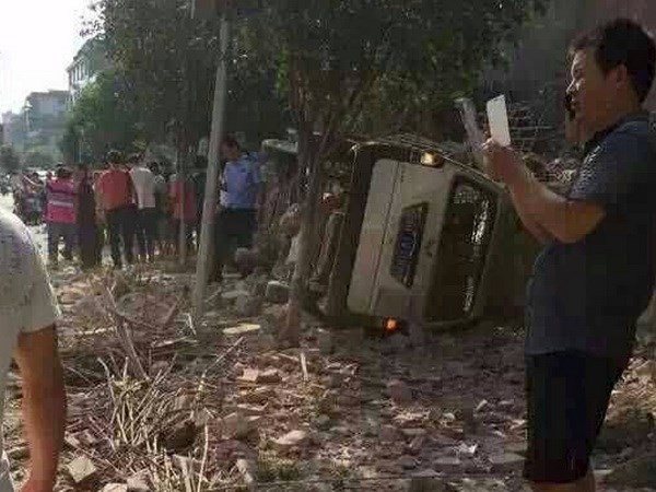 Hiện trường một vụ nổ ở khu tự trị Choang Quảng Tây. (Nguồn: Reuters)