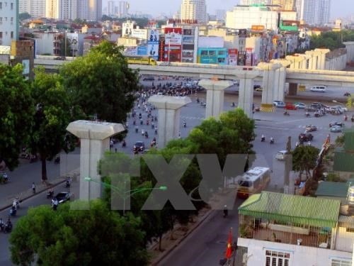 Cat Linh-Ha Dong railway construction