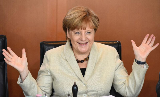 Thủ tướng Đức Angela Merkel được ca ngợi vì những nỗ lực tháo gỡ khủng hoảng tị nạn ở châu Âu.  							           Ảnh: AFP