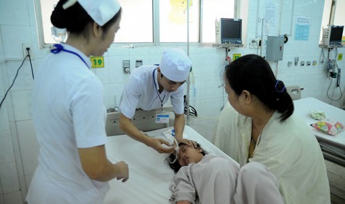 A child patient of dengue fever is being treated at the Dong Nai Pediatrics Hospital in the southern province of Dong Nai. Tuoi Tre