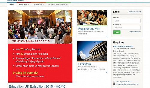 Information about the Education UK Exhibition 2015 showcased on the event’s website. Tuoi Tre News