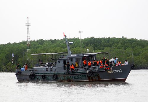 Tàu bộ đội Biên phòng Cần Giờ trong vụ tìm kiếm cứu nạn khác. 